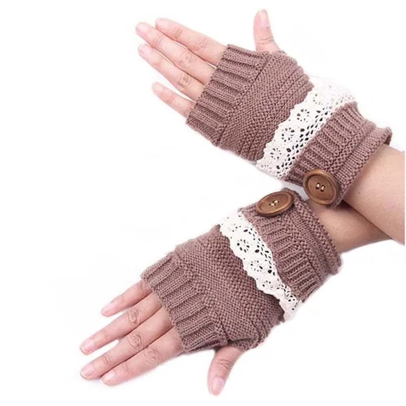 LJCUIYAO de Iarnă Lână Mănuși de Degete Tricotate Pentru Femei de Iarnă Caldă Încheietura mâinii Scurt Mănuși de Moda Doamnelor de Cașmir Întinde un Deget