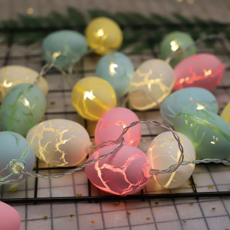 1.8 M/3M CONDUS de Paști Ouă de Decorare 10/20buc Colorate Crack Ouă Lumini LED Șir de Paște Decor Pentru Acasă Copii Cadouri de Vacanță