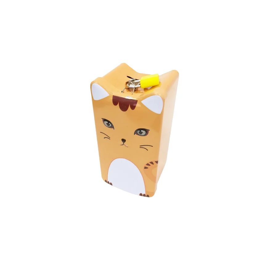1 BUC Drăguț Pisica Pătrată pusculita Jurnalul Serie tabla Cutie de Bani de Economisire Oală de Monede Caseta de Bijuterii Caseta de Rezervor de Stocare Cadou LG 003