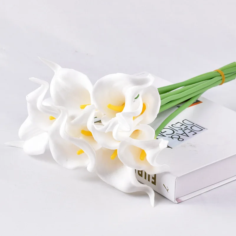 10 Piese/lot Atingere Reală PU Calla Lily Flori Artificiale Flori Simulare Accesorii pentru Casa Decorare Decor Gradina