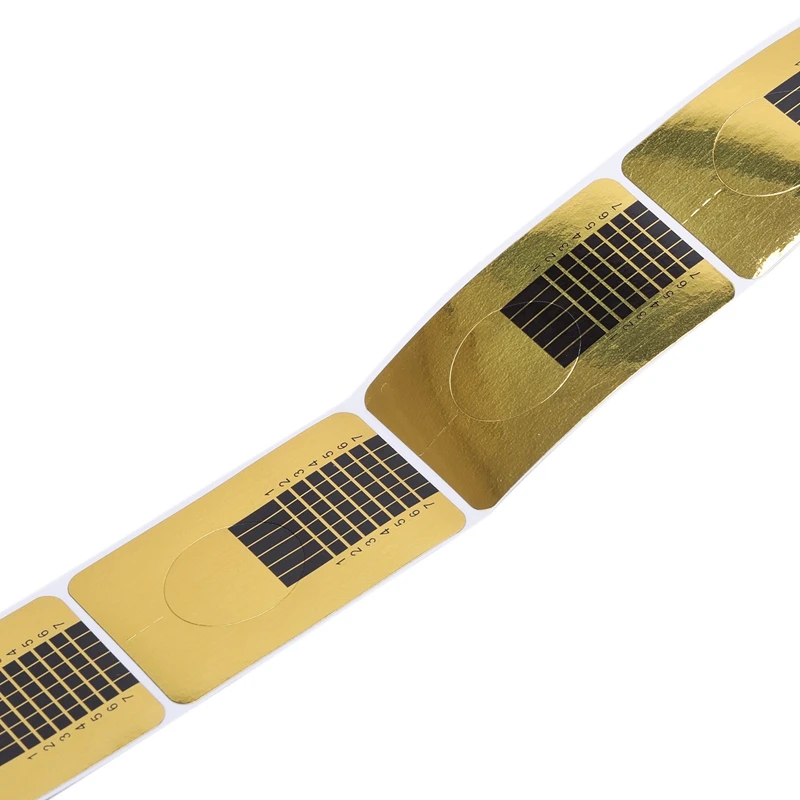 100 x Aur Nail Art Sfaturi Extensia Forme Instrument DIY cu 5mm Nail Art Sticker Sfat Decal 3D Acril Știfturi DIY (O)