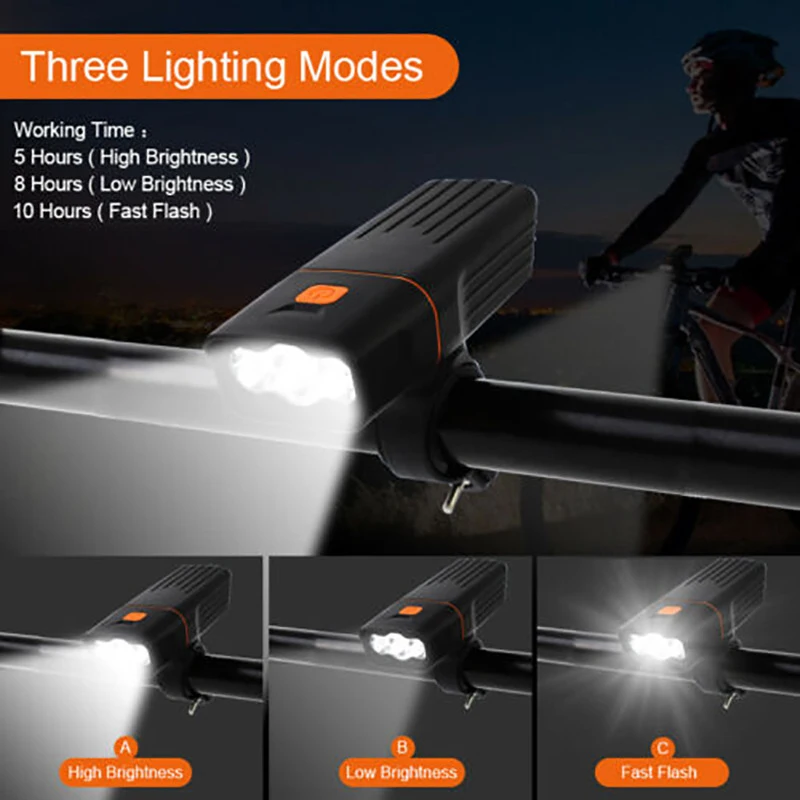 1000LM LED Biciclete Biciclete Lumini USB Reîncărcabilă Faruri Fata-Spate, Coada Lampa de Avertizare de Siguranță Lanterna Accesorii pentru Biciclete