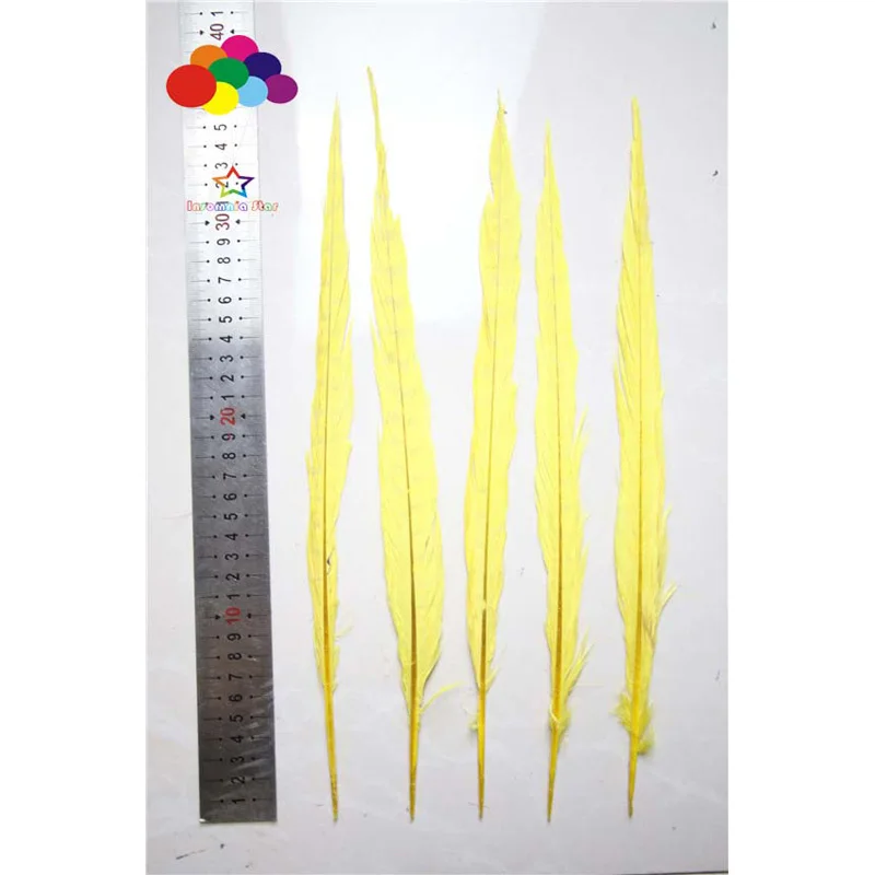 100buc 16-22inch/40-55cm munte, fazanul de pene galben stins Naturale coada pene pentru carnaval Diy masca costum