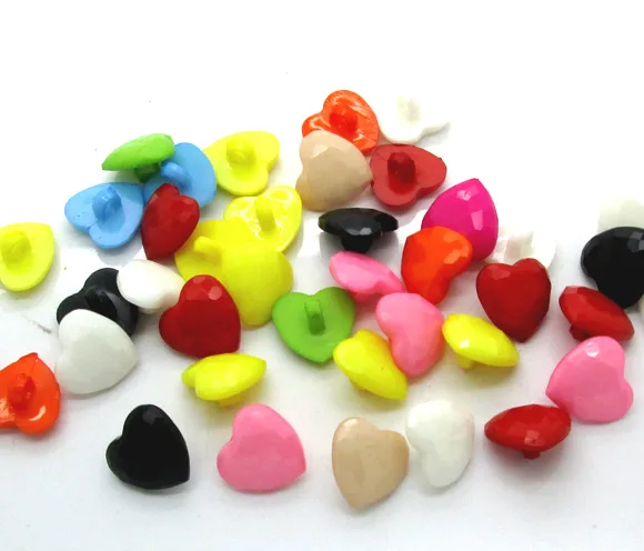 100buc Amestecat Culori Acrilice Inima de Cusut Nasturi Pentru Haine de Copii Scrapbooking Decorative Botones Artizanat DIY Accesorii