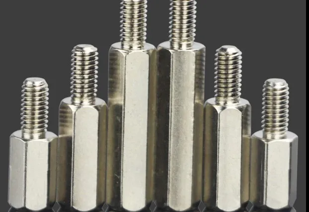 100buc/lot M3*L(5-25)+6 nickle placat cu cupru hex socket distanțier distanțierele de sex masculin la feminin șuruburi hardware fasteners780