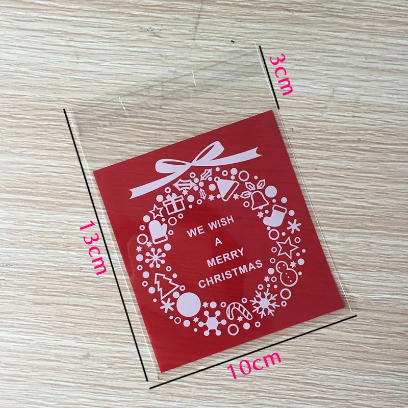 100buc OPP Crăciun Fericit Copt Ambalare pungi autoadezive pentru Etanșare Crăciun Sac de Cadouri de Nunta Bomboane Cookie pungă de Plastic 5zHH220