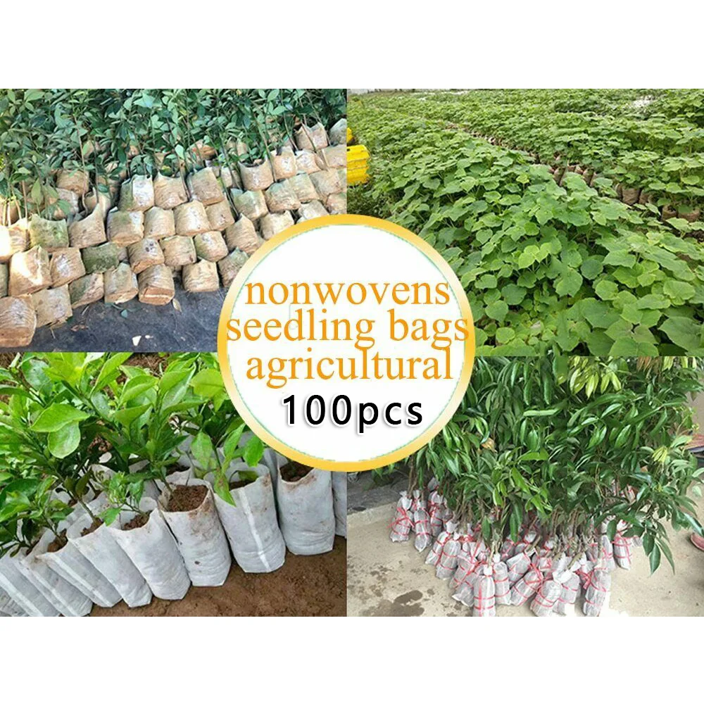 100buc/set Crească Pungi Biodegradabile, Non-țesute Răsad Crește Saci de Flori de Plantare de Legume Practice Noi