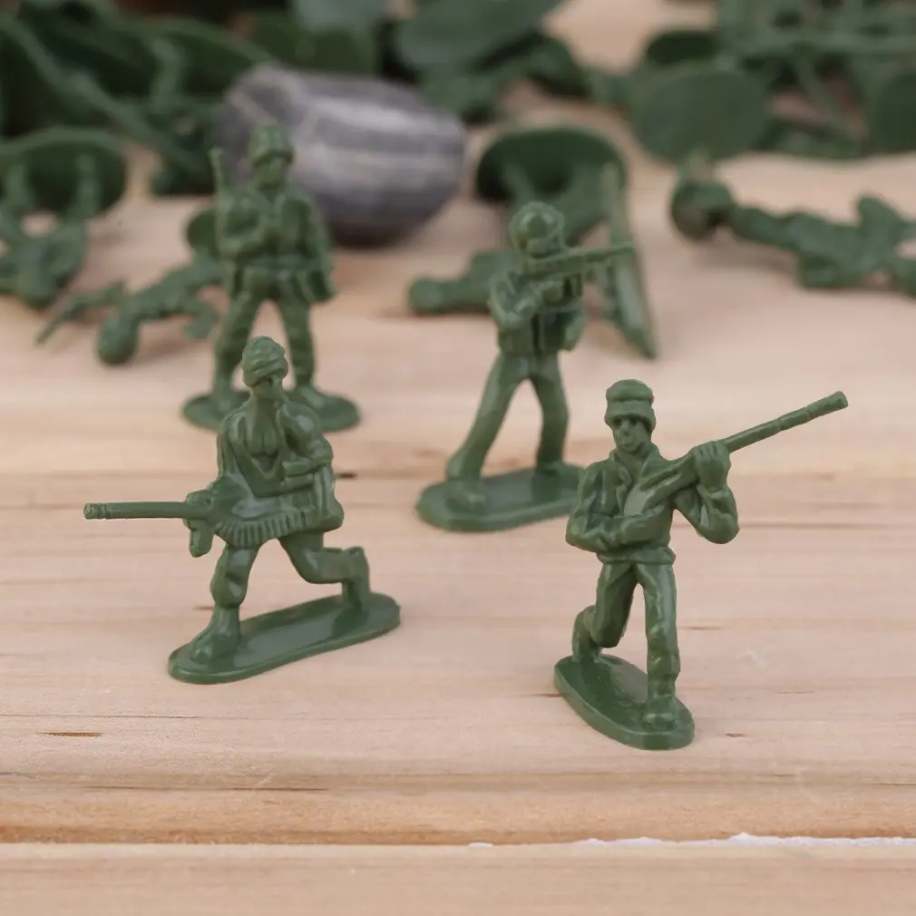 100buc/set Militar din Plastic Model de Jucărie Soldat Armată de Oameni Figurine Accesorii Playset Kit Decor Cadou Model de Jucării Pentru Copii