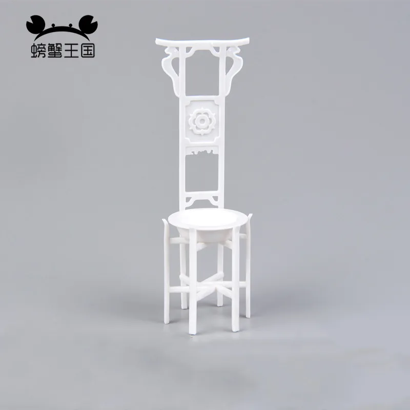 10buc 1:25 Stil Chinezesc de Plastic Vechi Chiuvetă Stand Modle Mobilier casă de Păpuși în Miniatură Papusa Accesorii Albe