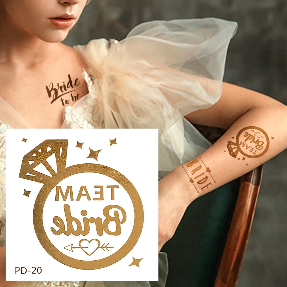 10buc Flash Diamant Săgeată Tatuaje Temporare False Mireasa, domnisoara de Onoare la Nunta Petrecere Tatuaj Sexy Mici de Metal Echipa Tatuaje Accesorii