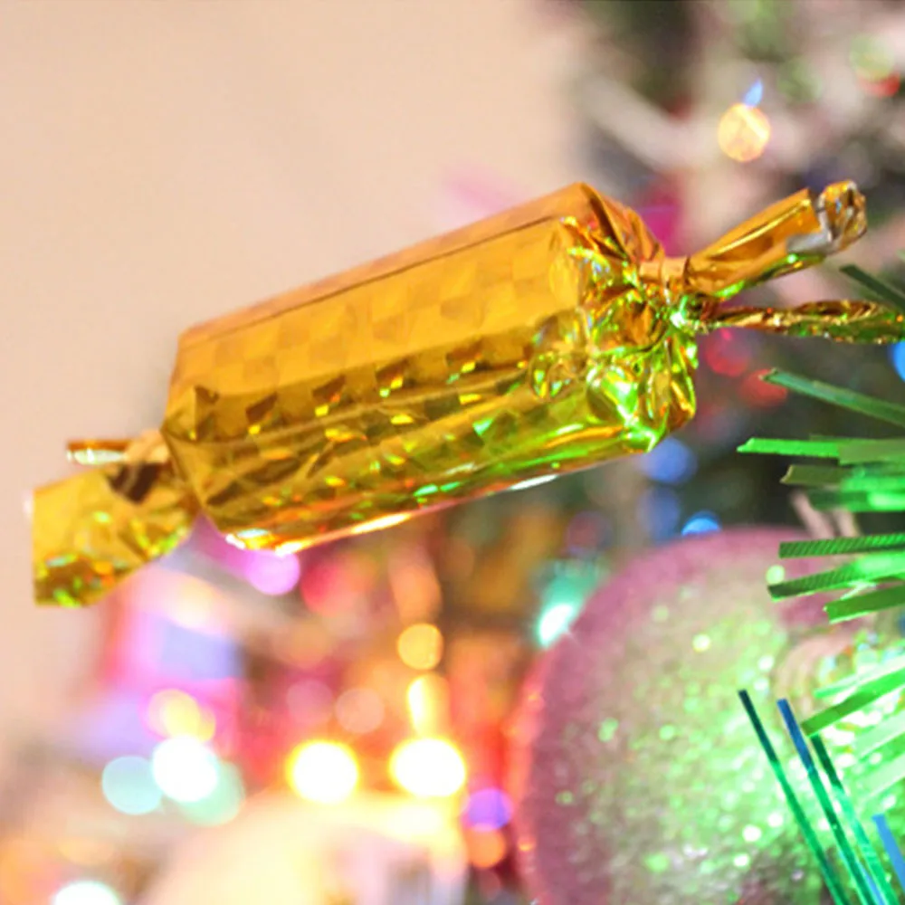 12pcs/sac de Anul Nou, Pom de Crăciun pandantiv lungime 7cm formă de bomboane de Crăciun Ornament colorat Mini Cutie de Cadou Ornamente Decoratiuni