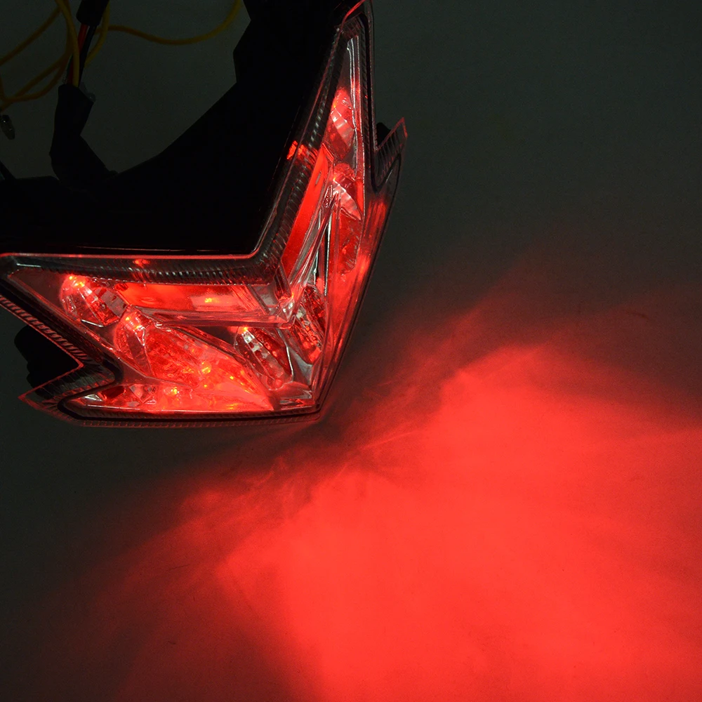 12V Motocicleta Coada de Lumină LED-uri Integrate de Frână Fum, Lumina de Semnalizare Roșie Amber Motocicleta de Înmatriculare Lampă de Indicatori