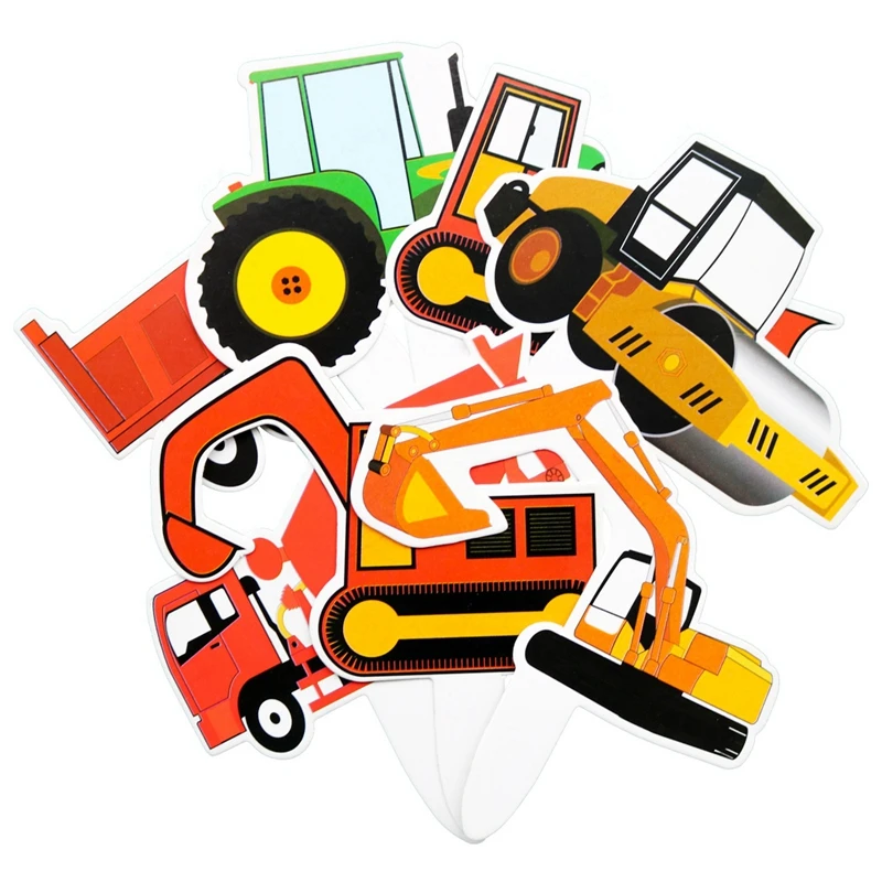 14pcs Inginerie Camion Toppers Tort de Desene animate Excavator Zi pentru Copii Băiat de Serviciu la Petrecerea de Ziua Decor