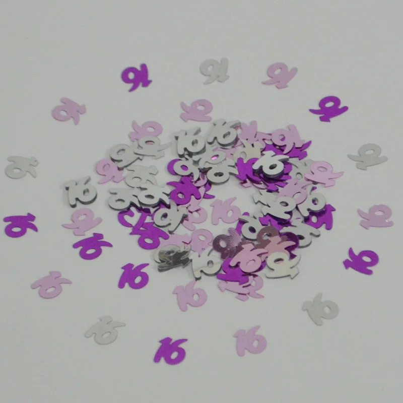 15g Fericit Ziua de nastere Partid de Masă Scatter Roz Violet Argintiu Mix Numărul Digital 13 16 18 20 21 30 40 50 60 70 80 se Presara Confetti