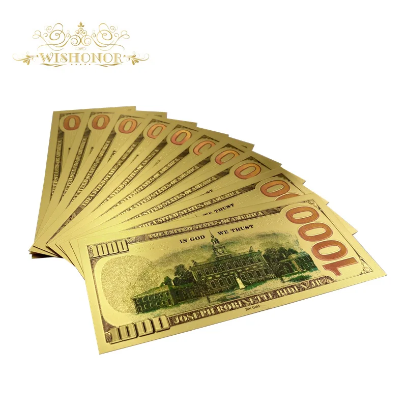 1buc America de Președintele Biden Bancnote de 1.000 de Dolari Bancnotelor în Aur 24k Placate cu False Bani Pentru cadourile de Afaceri