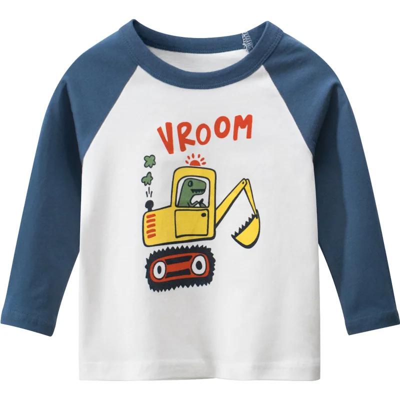 2 3 4 5 6 7 8 Ani Copilul Băiatul T-shirt de Imprimare de Desene animate de Coasere Maneca Lunga Topuri pentru Băiat Toamna Copii Tricouri Baiat Teu în 2020