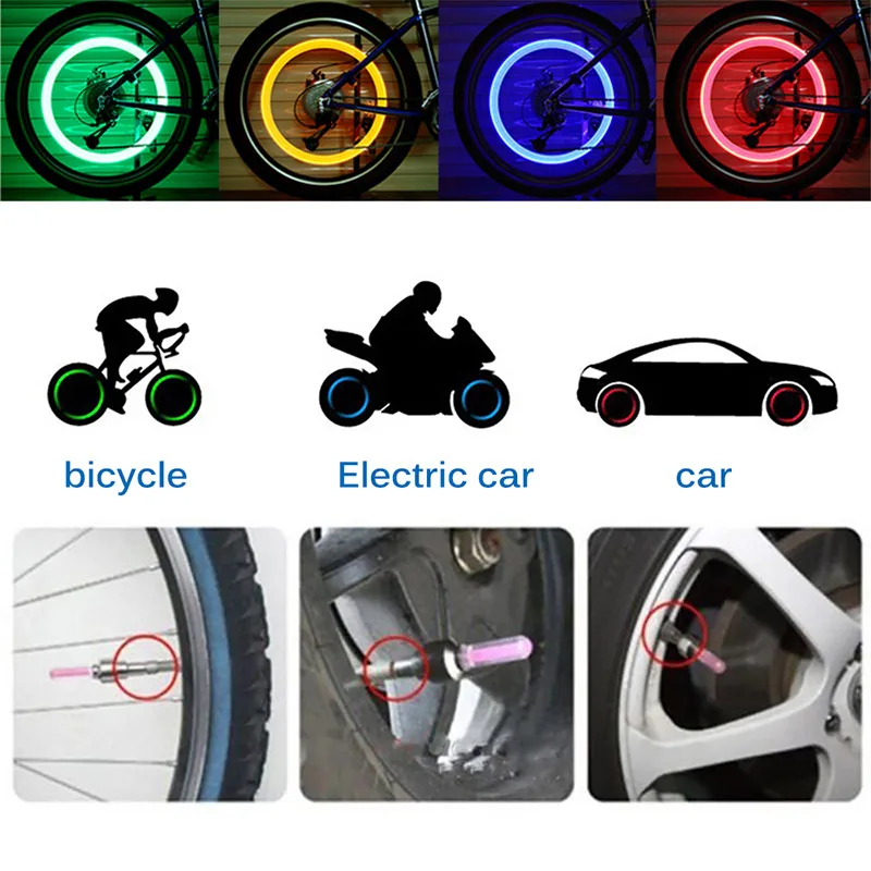 2 BUC Biciclete Lumina LED-uri de Valve Anvelope de Lumini de Neon Drum de Munte cu Bicicleta Anvelopa Roții de Biciclete Lumina Accesorii pentru Biciclete