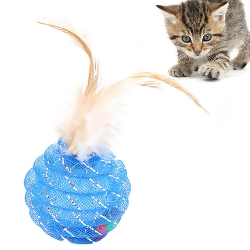 2 BUC Cat Mingea Jucărie de Creatie Glitter Tub Interactive Pene Jucărie Pisica Pisica de Jucarie