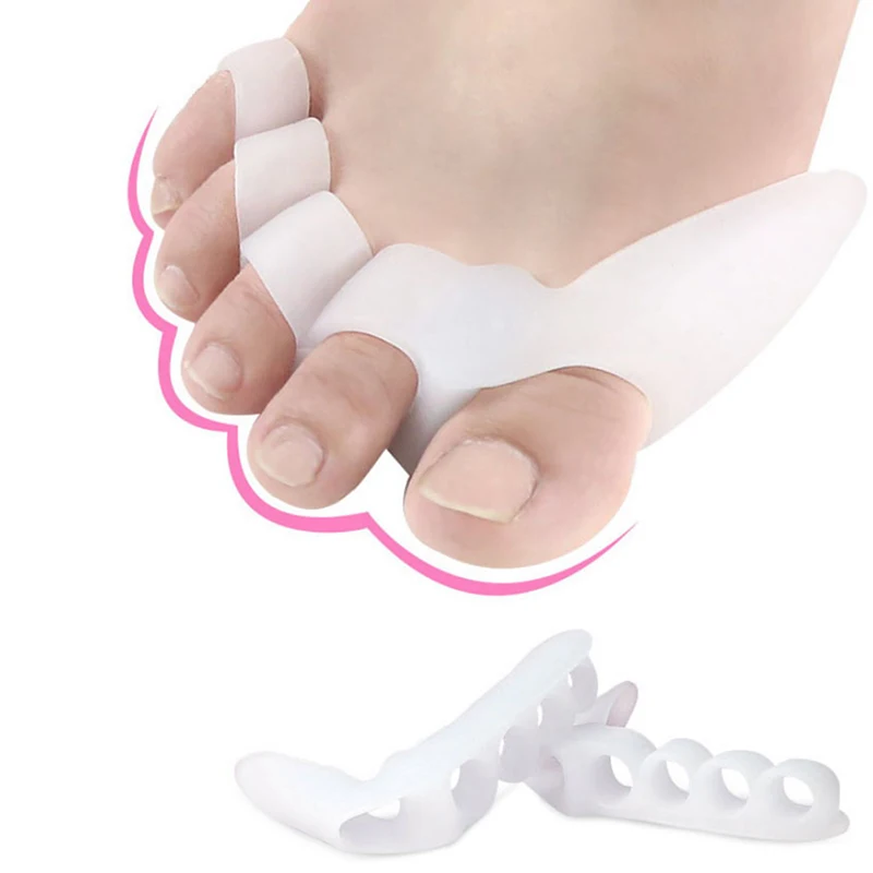 2 buc Gel de Silicon Tep Separator 5 Gaura Picioare Degete Degetul mare Valgus Protector Inflamație la picior de Reglare Hallux Valgus Garda Picior de Îngrijire Instrument