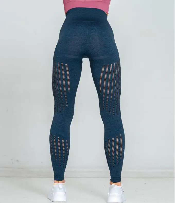 2019 Femeie Înaltă Talie Pantaloni De Yoga Tricotate Fără Sudură Uscare Rapidă Respirabil Jambiere