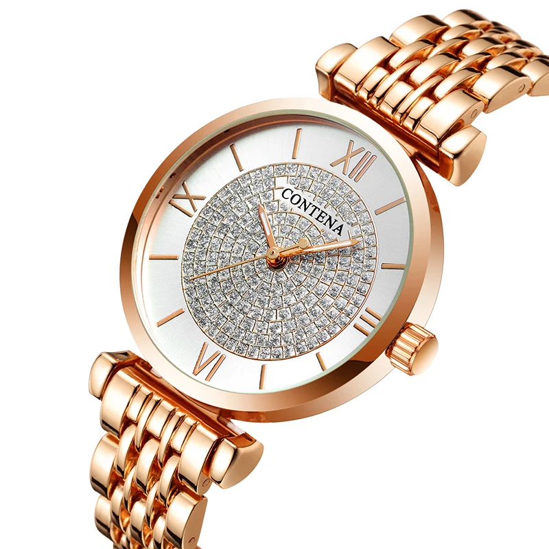 2019 Nou Brand de Ceasuri Brățară Femei de Lux Cristal Rochie Ceasuri de mana Ceas de Moda pentru Femei Casual Cuarț Ceas reloj mujer