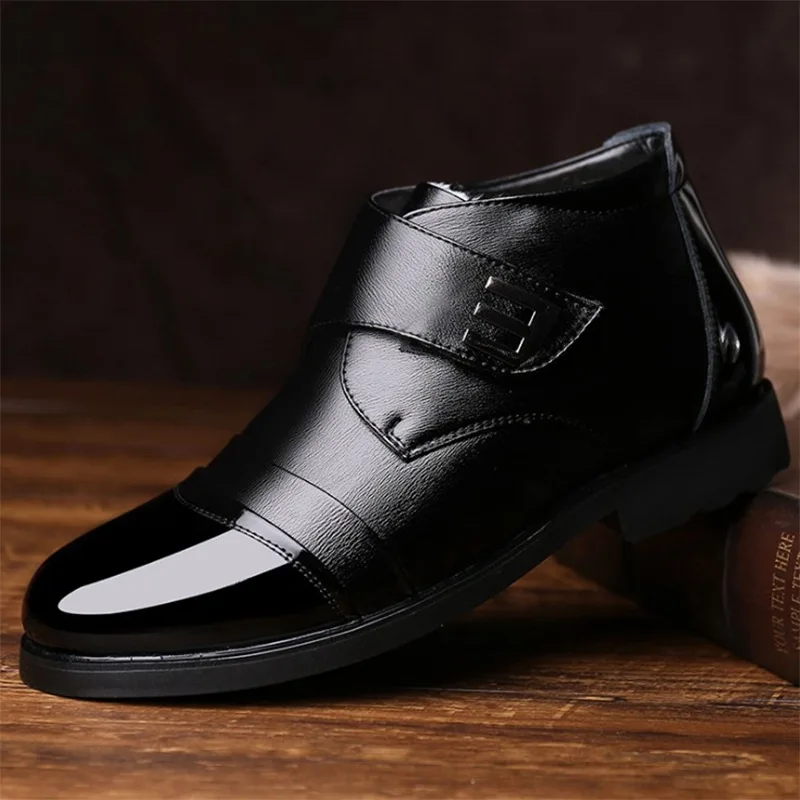 2019 Pantofi De Iarna Pentru Bărbați Chelsea Cizme Din Piele Pantofi De Cald Bărbați Glezna Cizme Brand De Moda De Vacă Din Piele De Sex Masculin Încălțăminte 523