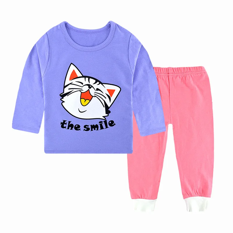 2020 Copii Băieți Pijama Seturi de Desene animate Print cu Maneci Lungi O-Neck T-Shirt Topuri cu Pantaloni Copil Nou-născut Fete Toamna Hainele de Dormit