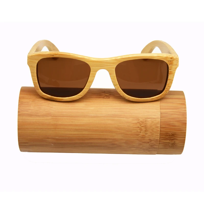 2020 Femei/Bărbați de Bambus Polarizat ochelari de Soare de Brand Designer de moda au Pătrat stil cr39