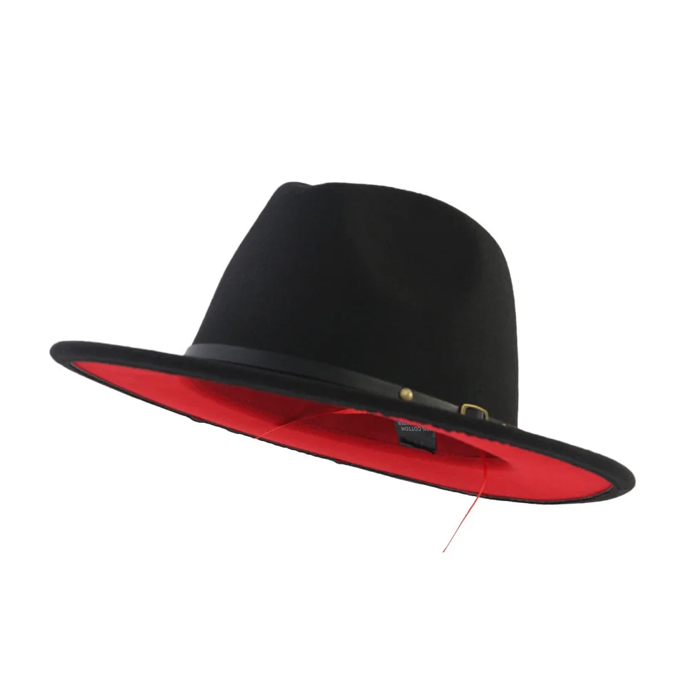 2020 Fierbinte Vinde Lână Simțit Fedora Hat pentru Femei Barbati Jazz Panama Black Red Mozaic Toamna Iarna Bumbac Palarie Adult