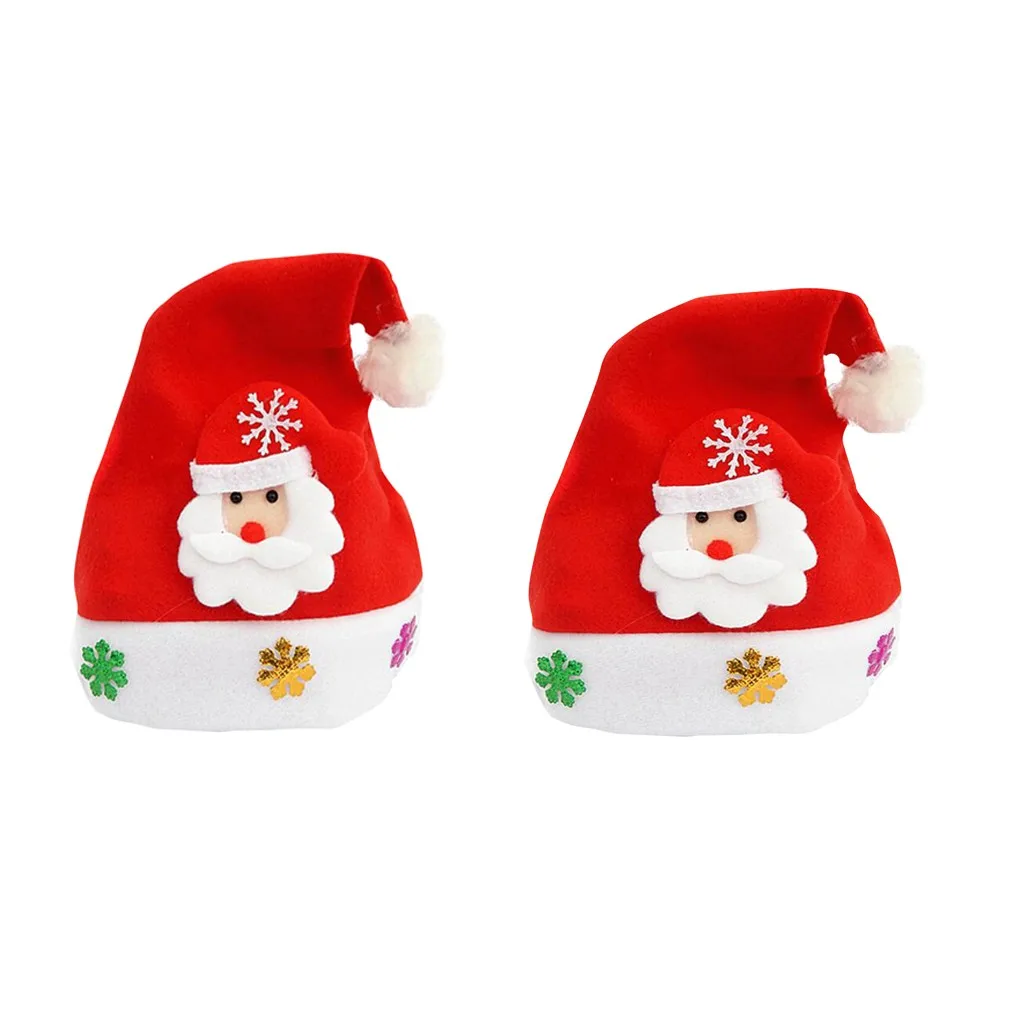 2PC crăciun hatChristmas palarie adult moda roșu pălărie de Crăciun pălărie Moș Crăciun dress up party decor gorro navidad 02*
