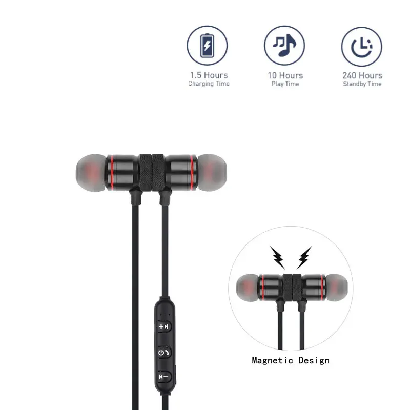 5.0 sport set cu cască Bluetooth, magnetic set cu cască fără fir cu gâtul trupa, casti audio, muzica metal cască pentru toate telefoanele