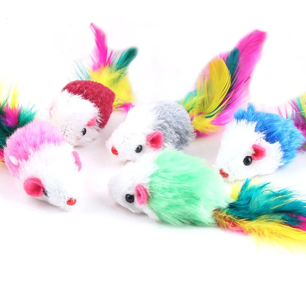 5PC de Înaltă Calitate de Vânzare Fierbinte Nou animal de Companie Pisoi Pisică Câine Joc Jucărie False Mouse Rat Jucării de Culori la Întâmplare Multicolor instrumente