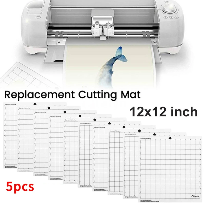 5PCS 12 Inch Înlocuire Tăiere Mat Adeziv Transparent Mat Cu Rețeaua de Măsurare pentru Silueta Plotter Masina