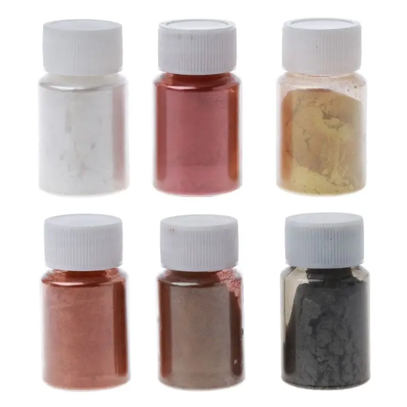 6 Culori Tonuri Metalice Mica Perla Pigment Pulbere Kit Cosmetice Clasa Metalice Vopsirea B95F