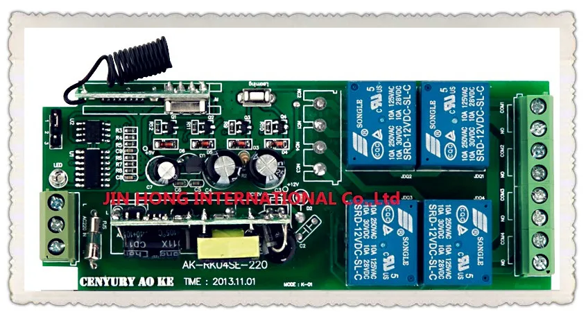 85v~260V 110V 220V 230V 4CH RF Wireless Comutatorului Releului de Învățare Receptor Cod de Securitate de Sistem Usi de Garaj Nu cu Controlere