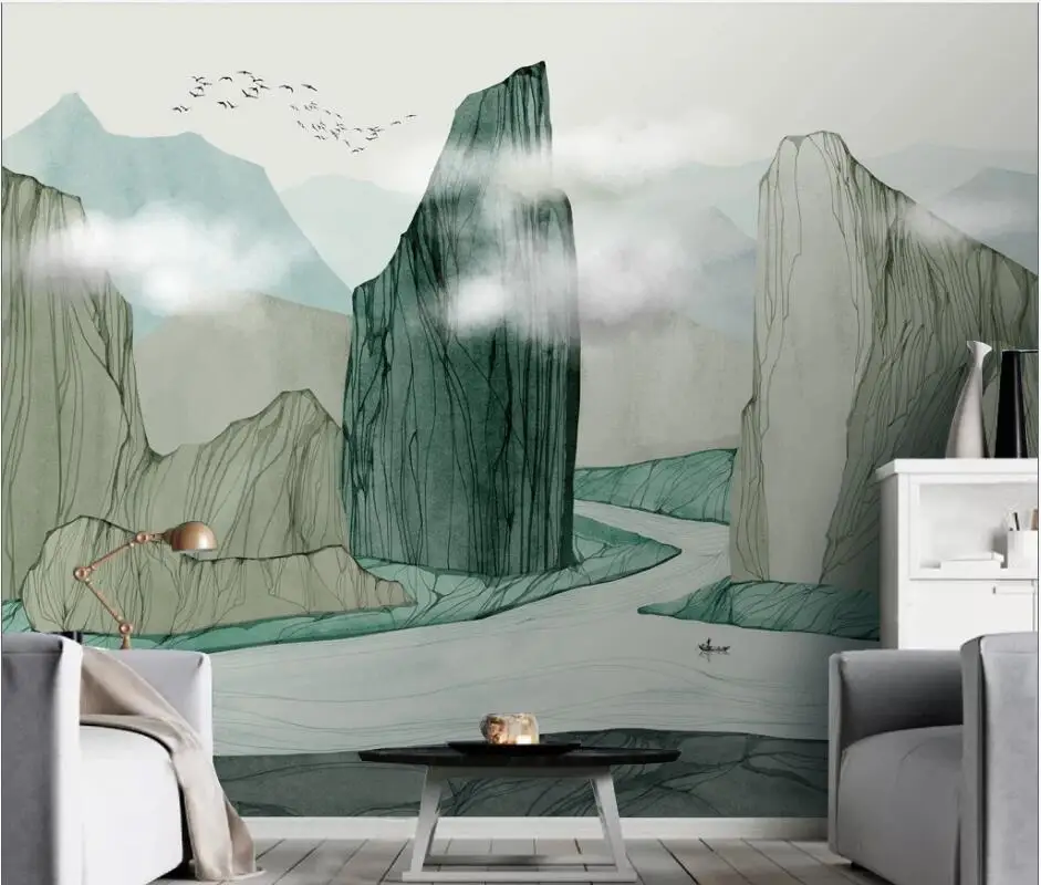 AINYOOUSEM Noul stil Chinezesc fundal peisaj de perete papier peint papel de parede 3d tapet de hârtie de perete autocolante
