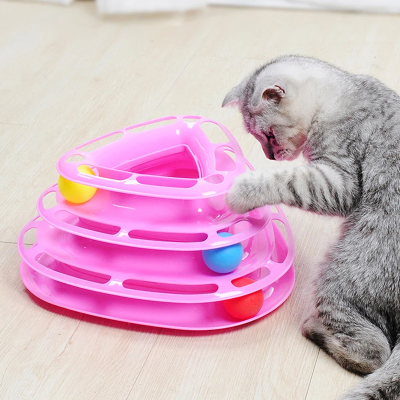 Amuzante Jucarii Pentru Animale De Companie Pisica Nebun Minge Disc Interactiv De Distracții Placa De Joaca Disc Trilaminar Placă Turnantă Jucărie Pisica