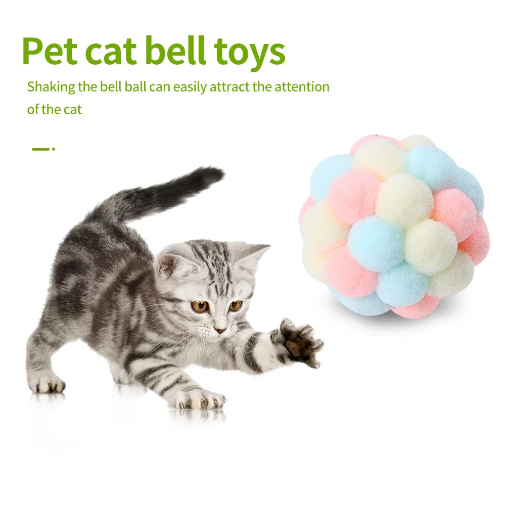 Animal de casă Pisică Bile de Jucărie de Pluș Interactiv Pisica Clopote, Bouncy Ball Colorate Amuzant Pisoi de Formare Consumabile Pisoi Juca pentru Cadouri