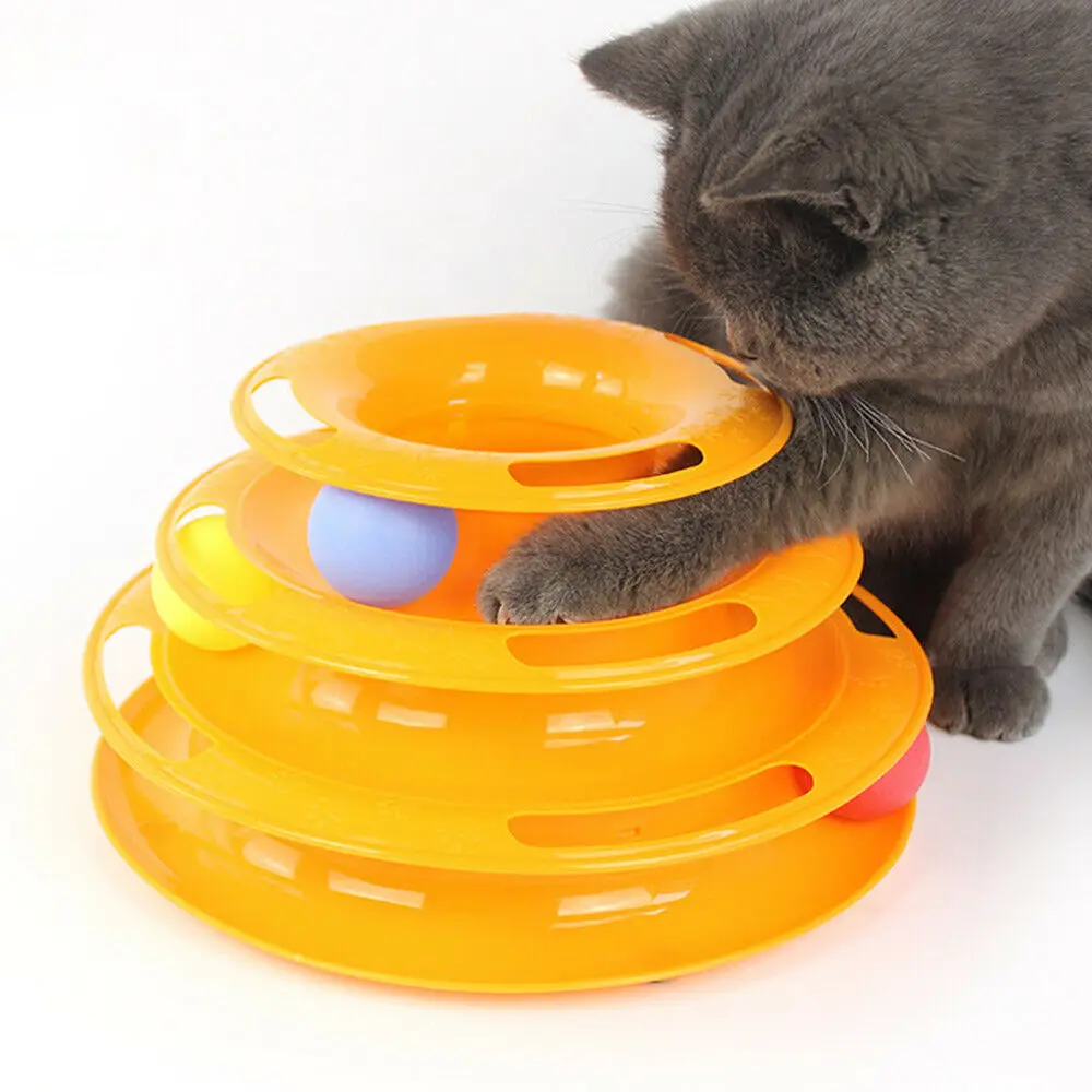 Animal De Casă Pisică Jucărie Turn De Piese Disc Trei Niveluri Pisica Inteligenta Distracții Plătească Triplu Disc De Jucării Pisica Minge De Formare Distracții Placa