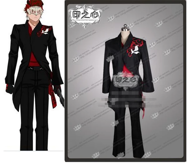 Anime Adam Roșu Și Negru Uniform Cu Imprimate Masca Customzied Cosplay Costum Tricou+Strat+Pantaloni C