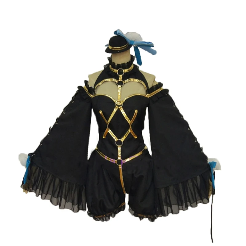Anime! Soarta/CCC Plus Caster Tamamo nu Mae Negru Gotic Uniformă Cosplay Costum Pentru Femei cu transport gratuit