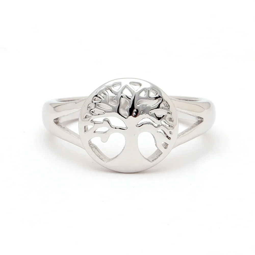 Argint culoare inel pentru femei trupa de nunta Gol norocos arbore inel de logodnă de mireasa cadou de aniversare dimensiuni de 6-10