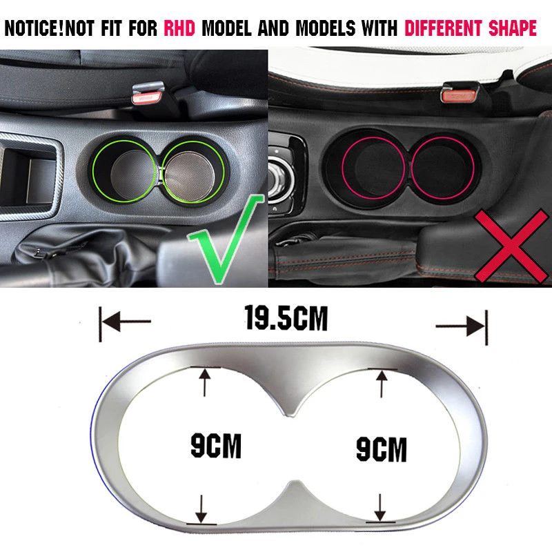 Argintiu Consola Centrala Suport Pentru Pahare Capacul Ornamental Cadru Pentru Mazda 3 Axela-2016