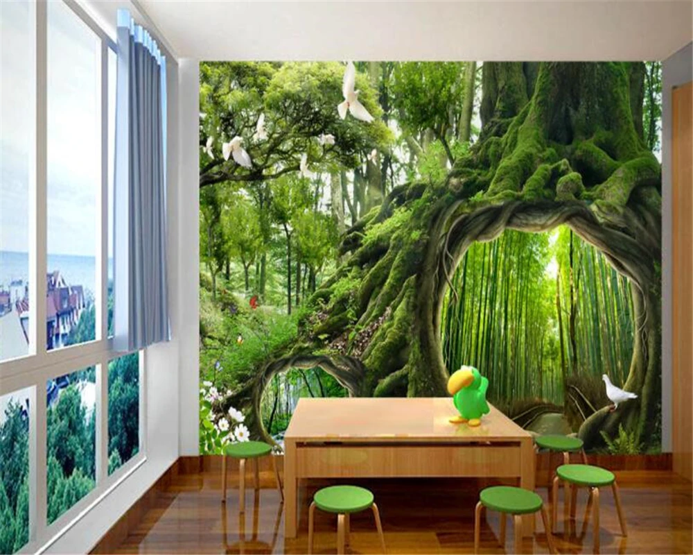 Beibehang Mare de înaltă calitate wallpaper 3d magic forest tree gaura cafe camera copiilor fundal fundal pentru pereți 3 d tapety
