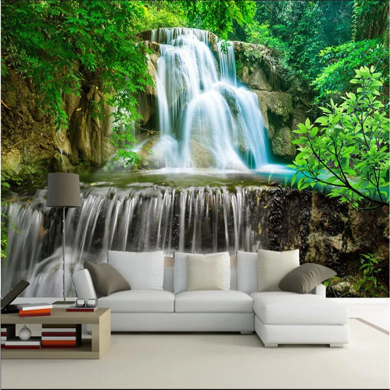Beibehang padure Verde frumoasa flux frumos peisajul TV de perete de fundal personalizate frescă mare tapet verde papel de parede