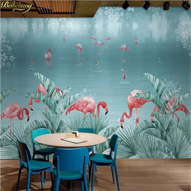 Beibehang Personalizate Tropicală flamingo Foto hârtie de Perete 3D TV Living Fundal Pictura Murală tapet pentru dormitor