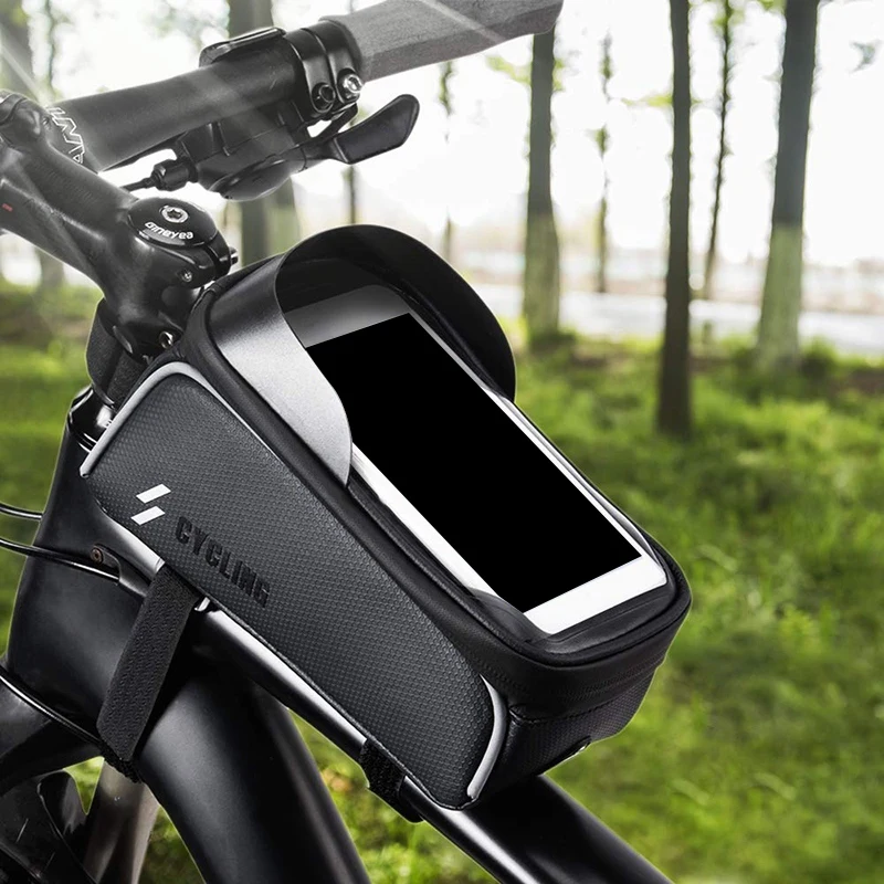 Bicicleta Cadru Frontal Sac - rezistent la apa Biciclete Top Tube Ciclism Telefon Monta Pachet cu Contact Sn Capacitate Mare Caz