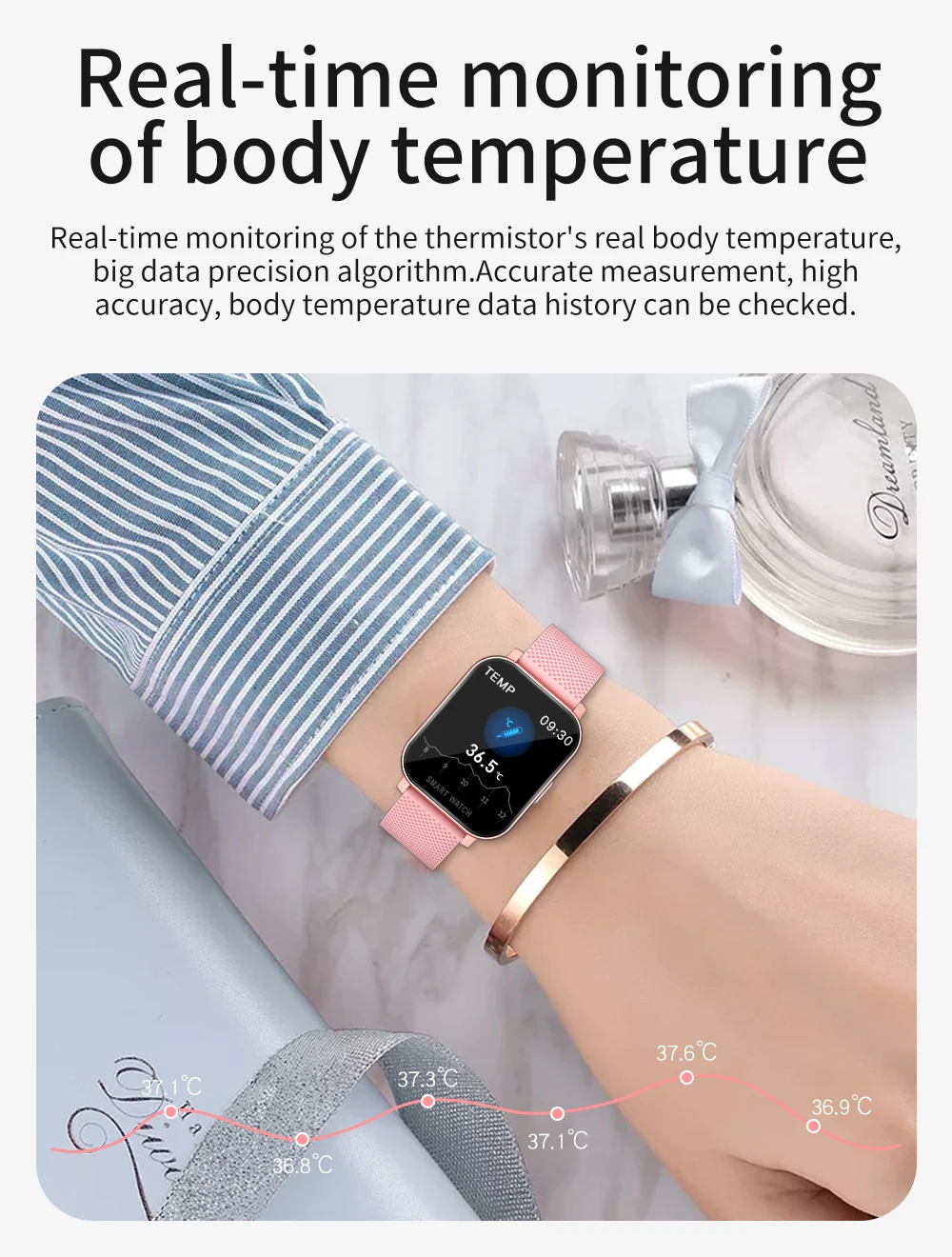 Bluetooth Ceas Inteligent Fitness Tracker Ip67 Rezistent La Apa Inteligent Brățară Brățară Bărbați Femei Rata De Inima Organism De Monitorizare A Temperaturii