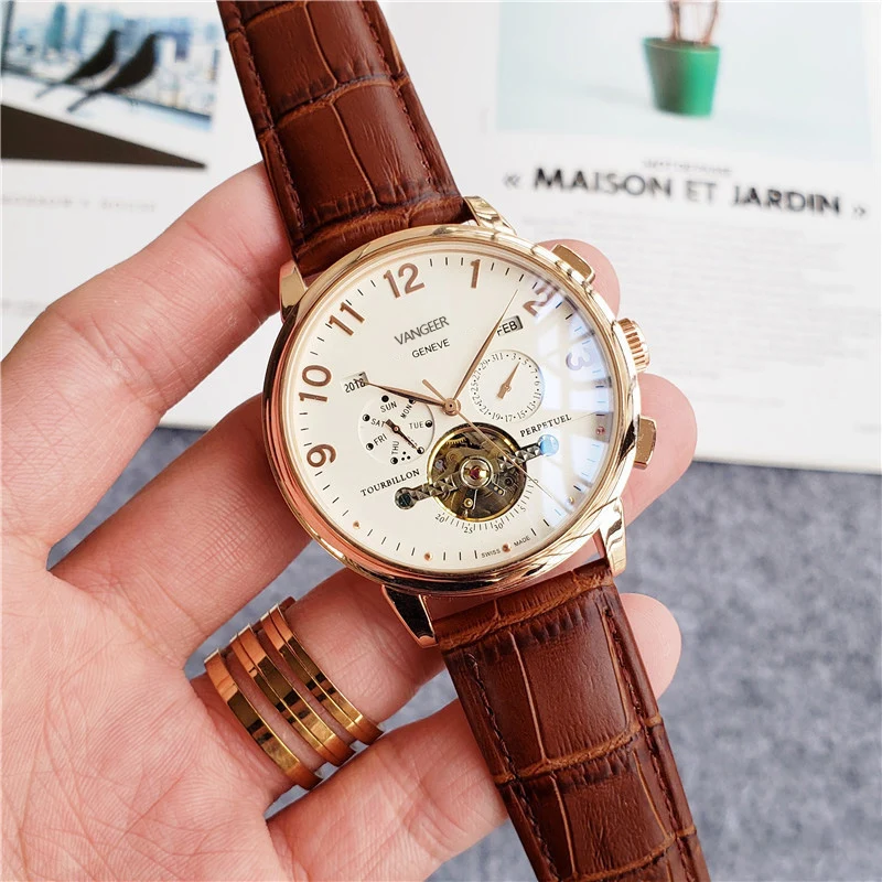 Brand de lux de înlocuire ceas Barbati Tourbillon Automat Mechanical Ceas de mână clasic Simplu de design din oțel watchband ceas cadou