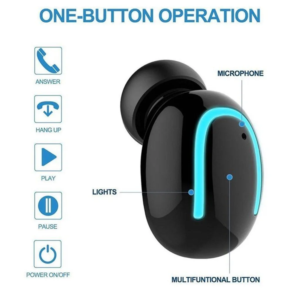 Buyincoins Mini Adevărat Wireless In-Ear Stereo Bluetooth V5.0 Căști Auriculare Pentru Telefonul Mobil #293402
